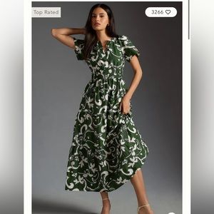 Anthropologie Maeve Somerset Dress in BLUE FLORAL print